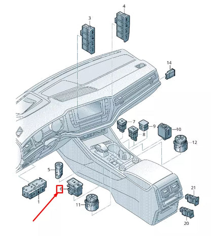NEW VW TOUAREG CR ELECTROMECHANICAL PARKING BRAKE SWITCH 762927225ICX