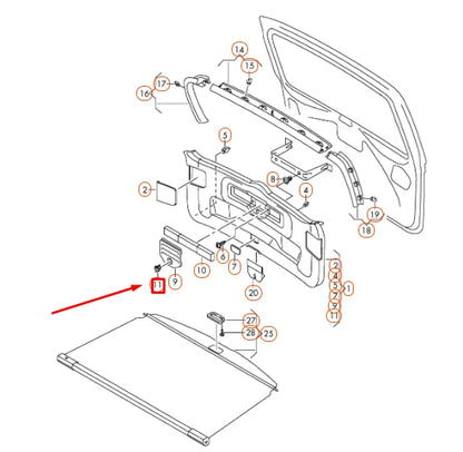 NEW VW SHARAN 7N REAR LID TRIM PANEL LOCKING BAR 7N086705482V ORIGINAL