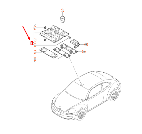 NEW VW BEETLE A5 FRONT DOME INTERIOR AND READING LIGHT 1K0947105RYML ORIGINAL