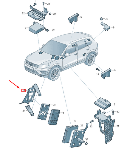 new vw touareg 7p el. system control unit bcm1 bracket lhd 7p0907347d original