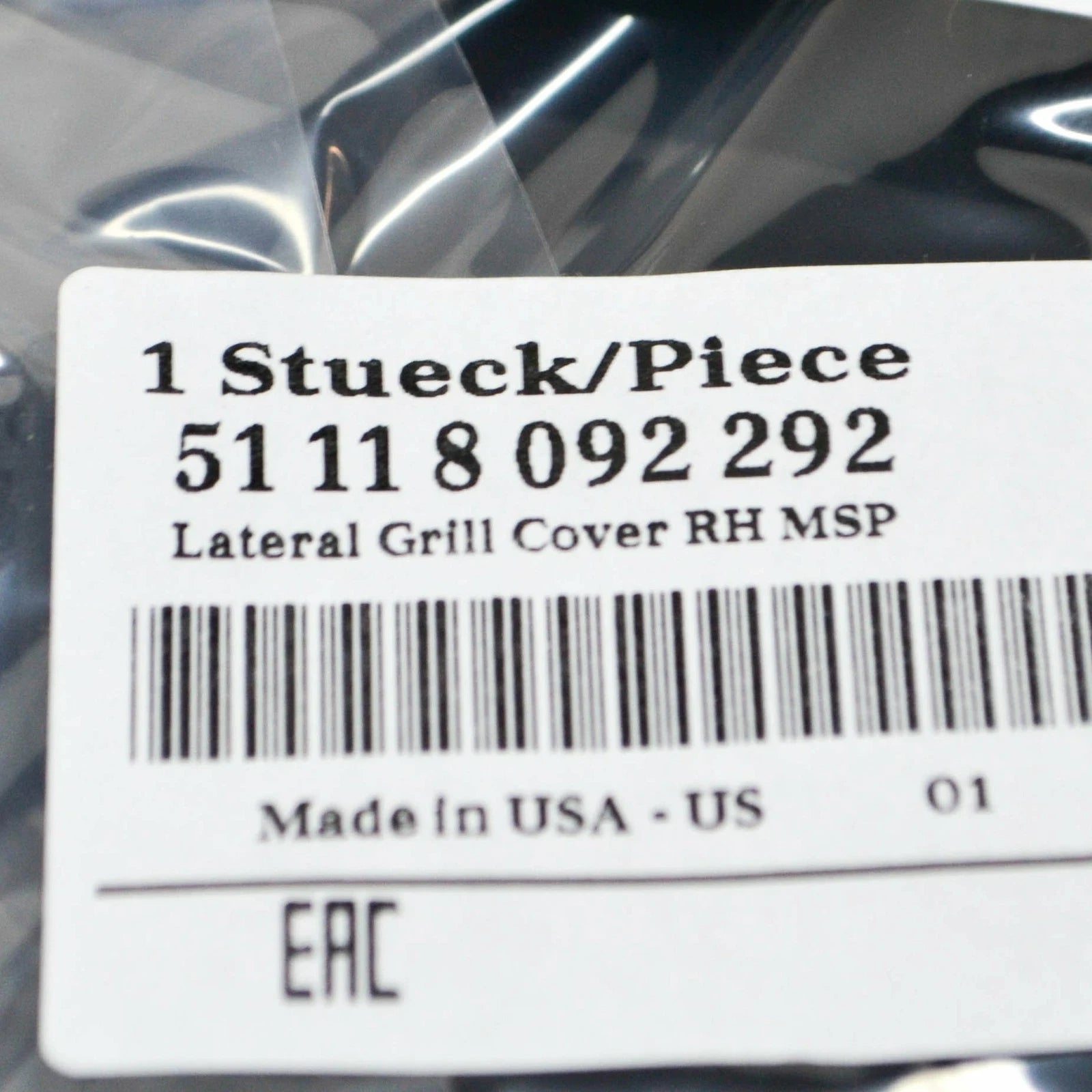 NEW BMW X6 G06 M FRONT BUMPER RIGHT GRILLE COVER 51118092292 ORIGINAL