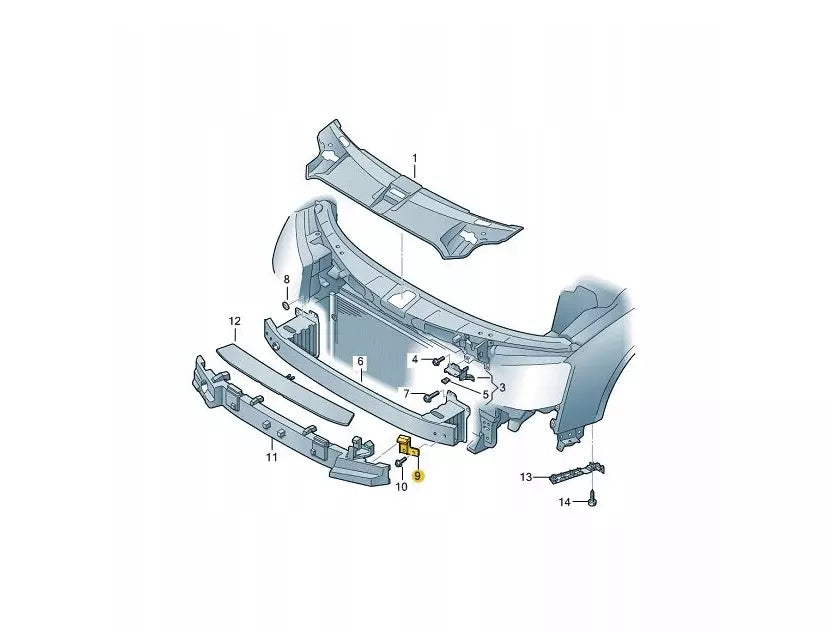 NEW AUDI A8 4H D4 FRONT LEFT BUMPER IMPACT ABSORBER BRACKET 4H0807135C ORIGINAL