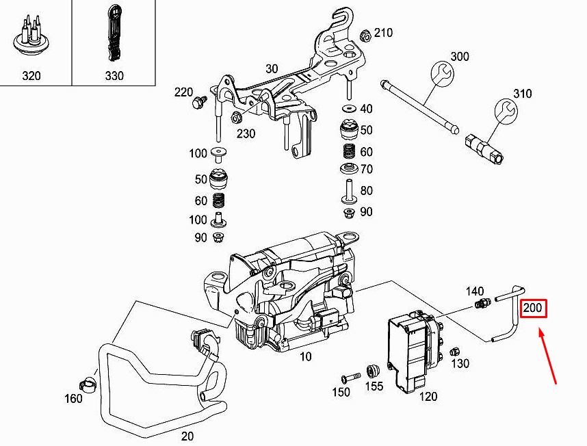 new mercedes-benz c coupe c205 compressed air line a2053270000 original