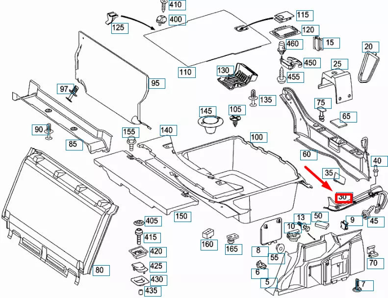 NEW MERCEDES-BENZ E W211 INTERIOR REAR LEFT UPPER TRIM A2116930133