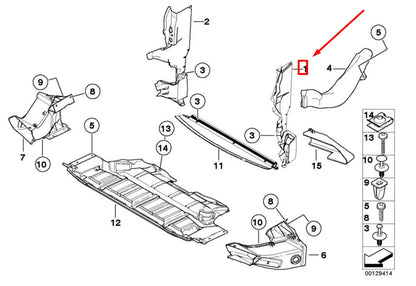 NEW BMW X5 E53 FRONT LEFT RADIATOR AIR DUCT 51718264181 8264181 ORIGINAL