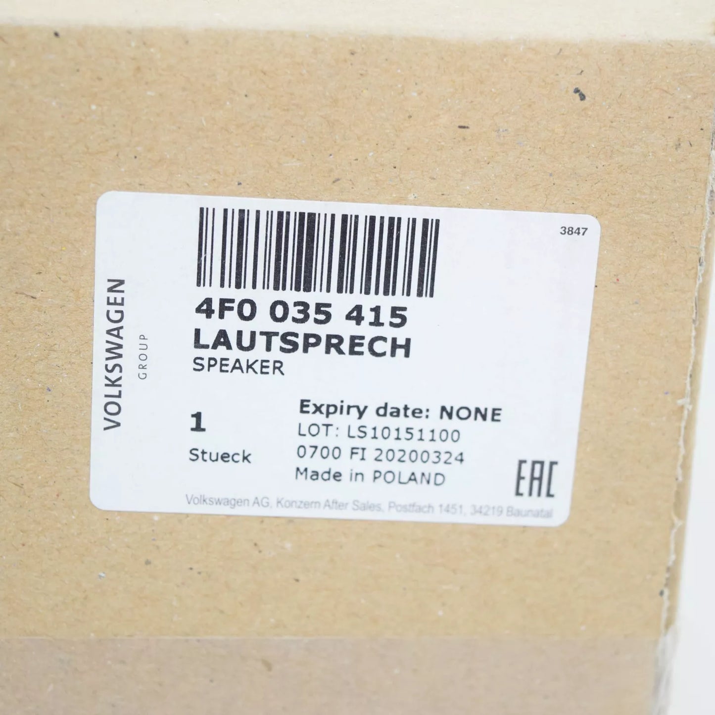 NEW AUDI A6 C6 REAR DOOR MID RANGE BASS SPEAKER 4F0035415