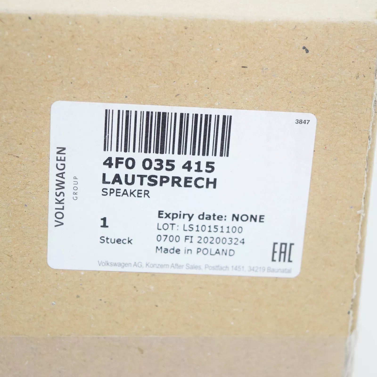 NEW AUDI A6 C6 REAR DOOR MID RANGE BASS SPEAKER 4F0035415