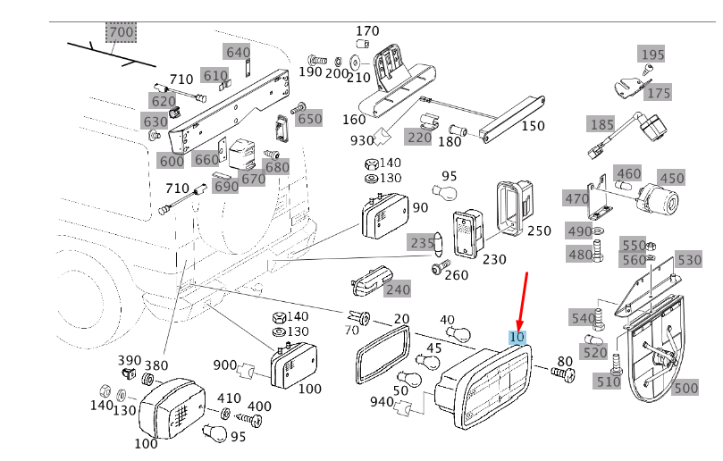 new mercedes-benz g w463 rear left taillight lhd a4639069100 original