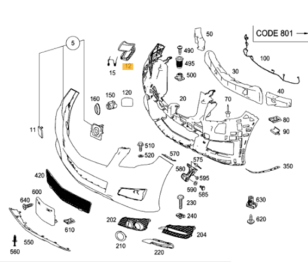 NEW MB R W251 WASHER LEFT HEAD LIGHT COVER A25188501269999 ORIGINAL