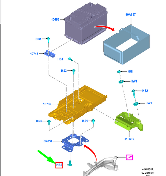new ford mondeo mk5 battery reinforcement bolt w711524-s300 1429929 original