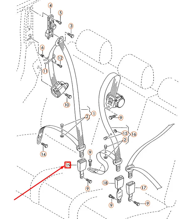 NEW AUDI Q7 4L REAR RIGHT OUTER SAFETY BELT LATCH 4L0857740J01C