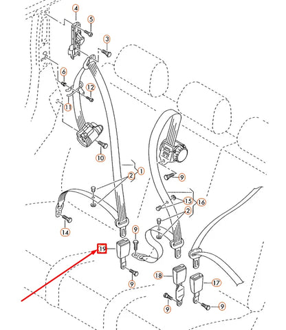 NEW AUDI Q7 4L REAR RIGHT OUTER SAFETY BELT LATCH 4L0857740J01C