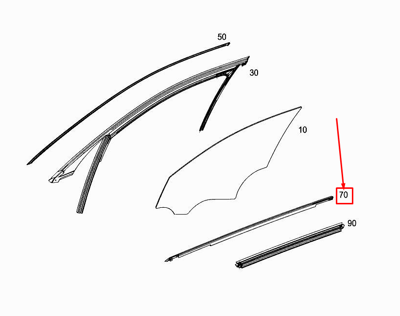 new mercedes-benz e w213 front right window sealing rail a2137200224 original