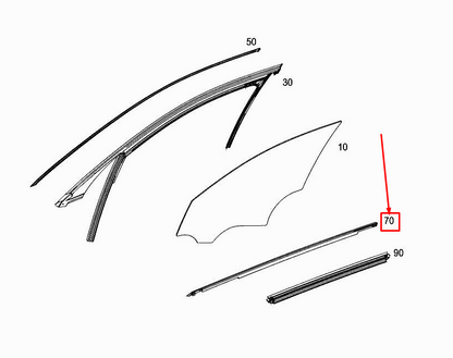 new mercedes-benz e w213 front right window sealing rail a2137200224 original