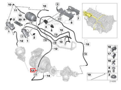 NEW BMW 3 COUPE E92 TURBO VACUUM HOSE CONNECTOR 11657803012 ORIGINAL