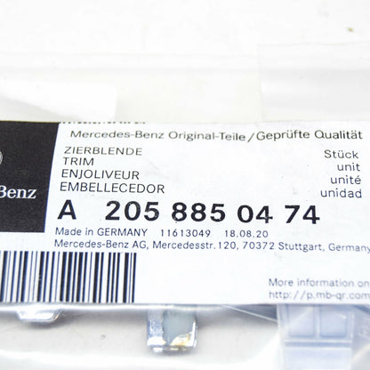 NEW MB C W205 FRONT RIGHT BUMPER GRILLE UPPER TRIM CHROME A2058850474 ORIGINAL