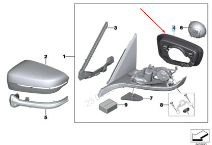 NEW BMW 7 G11 LEFT WING MIRROR SUPPORTING RING 51167418813 7418813 2016 ORIGINAL