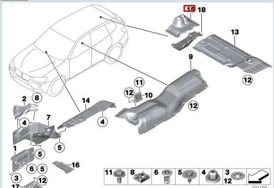 NEW BMW X3 F25 REAR SILENCER HEAT PROTECTION 51487253941 ORIGINAL
