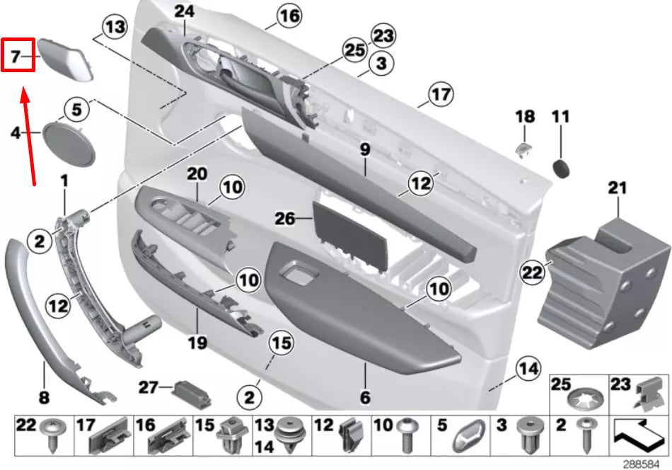 NEW BMW X3 F25 FRONT LEFT DOOR SPEAKER COVER 7359139 51417359139 ORIGINAL