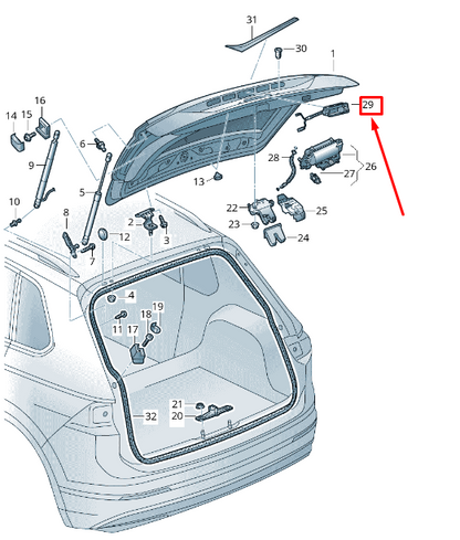 new audi q5 fy rear tailgate handle switch 6v0827566 original