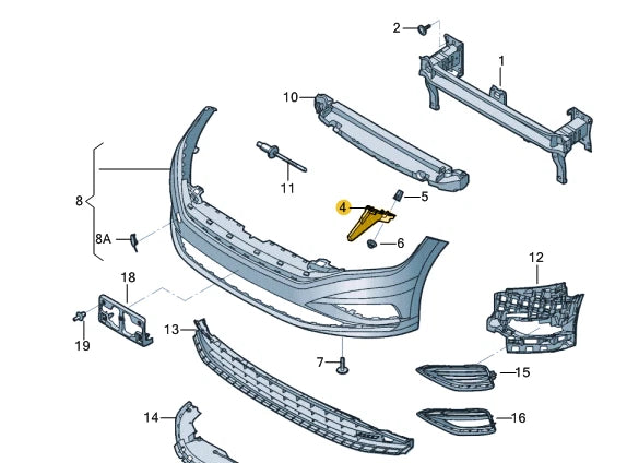 NEW VOLKSWAGEN JETTA MK7 FRONT RIGHT BUMPER BRACKET 17A807184 ORIGINAL