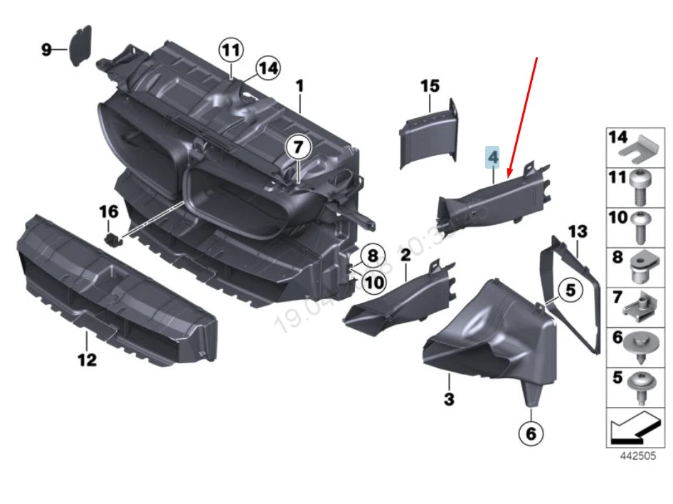 NEW BMW 6 F06 FRONT RIGHT BRAKE AIR DUCT 51748050400 8050400 2016 ORIGINAL