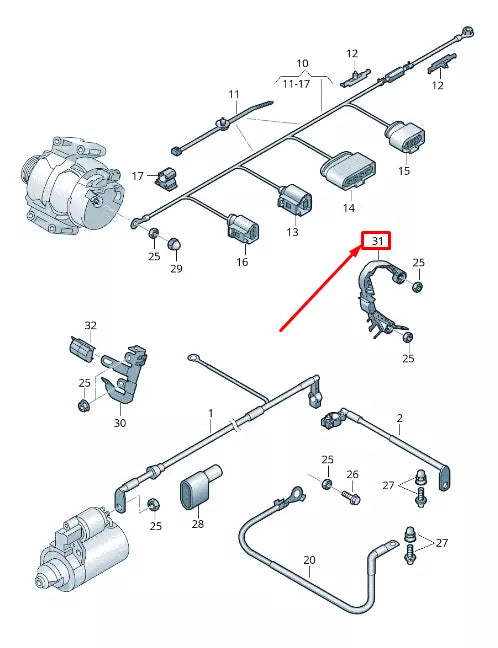 NEW VW SHARAN 7N STARTER RETAINING PLATE 5N0971858E