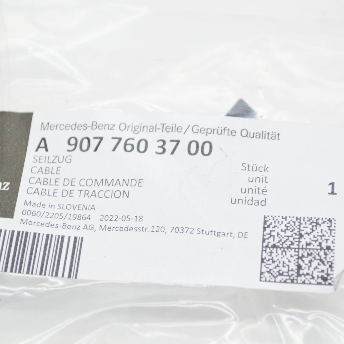 NEW MERCEDES-BENZ SPRINTER W907 REAR RIGHT DOOR LOCK CABLE A9077603700 ORIGINAL