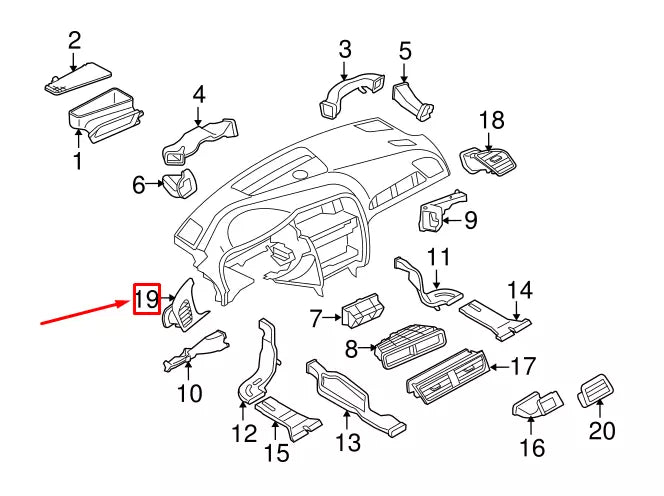 NEW AUDI A4 AVANT B8 DASHBOARD LEFT OUTER AIR VENT 8K1820901GXUN ORIGINAL