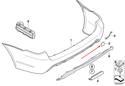 new bmw 5 e61 rear bumper m sport tow hook eye cover 51127897269 7897269