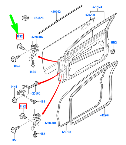new ford focus mk2 front door hinge screw w709600-s430 1336174 original