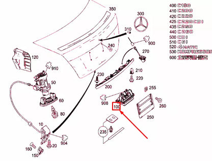 NEW MERCEDES-BENZ C W204 TRUNK LID RELEASE HANDLE A2047500293 ORIGINAL