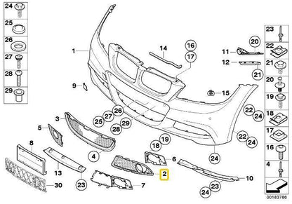 Genuine New BMW 3' E90 LCI E91 LCI M Sport Front Bumper Left Lower Grille 7891395